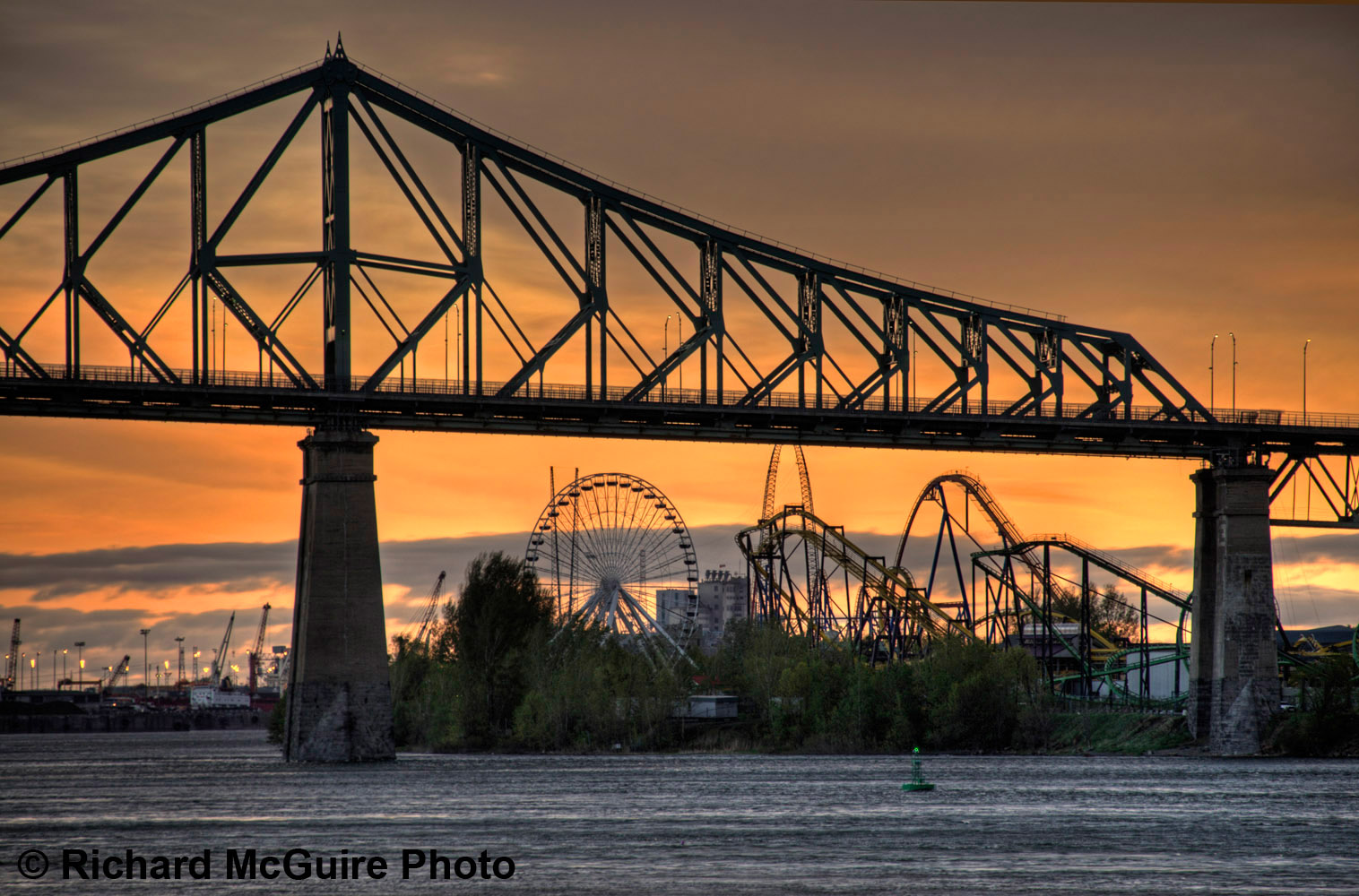 Pont Jacques Cartier and La Ronde, Montreal, Quebec, Canada