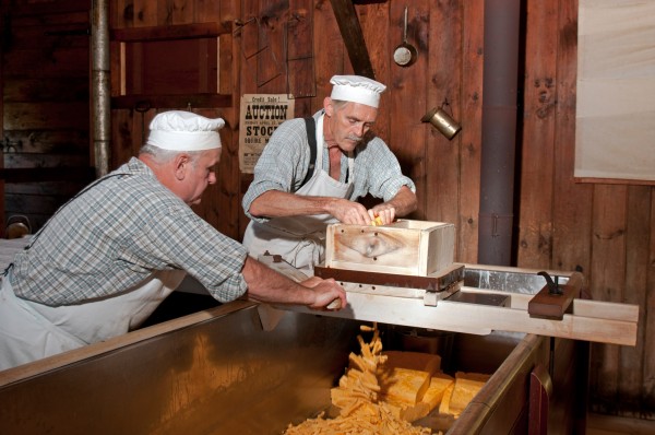 Making cheddar cheese, Upper Canada Village